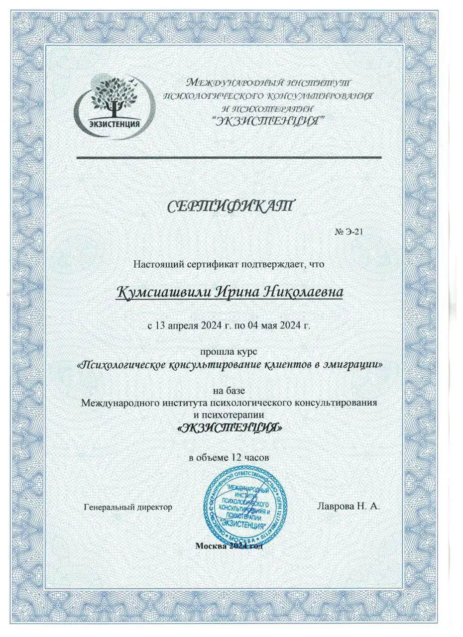 Диплом Ирина Кумсиашвили 18