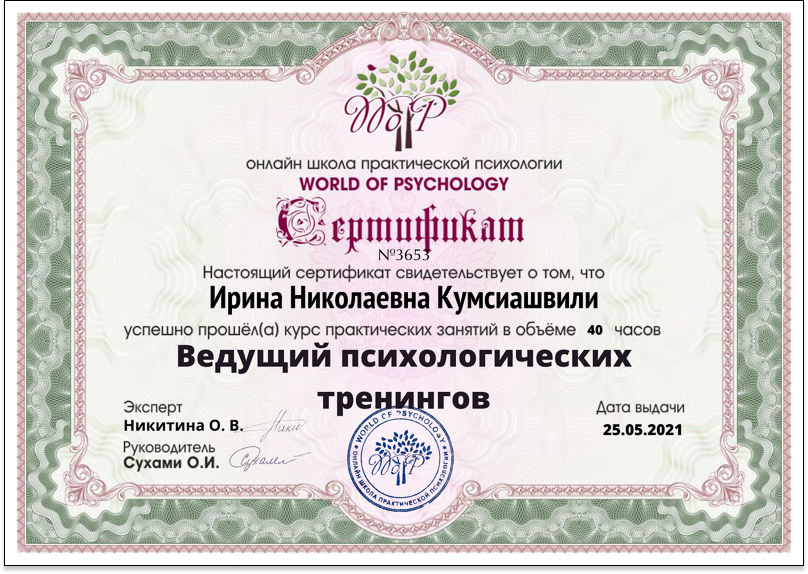 Диплом Ирина Кумсиашвили 12