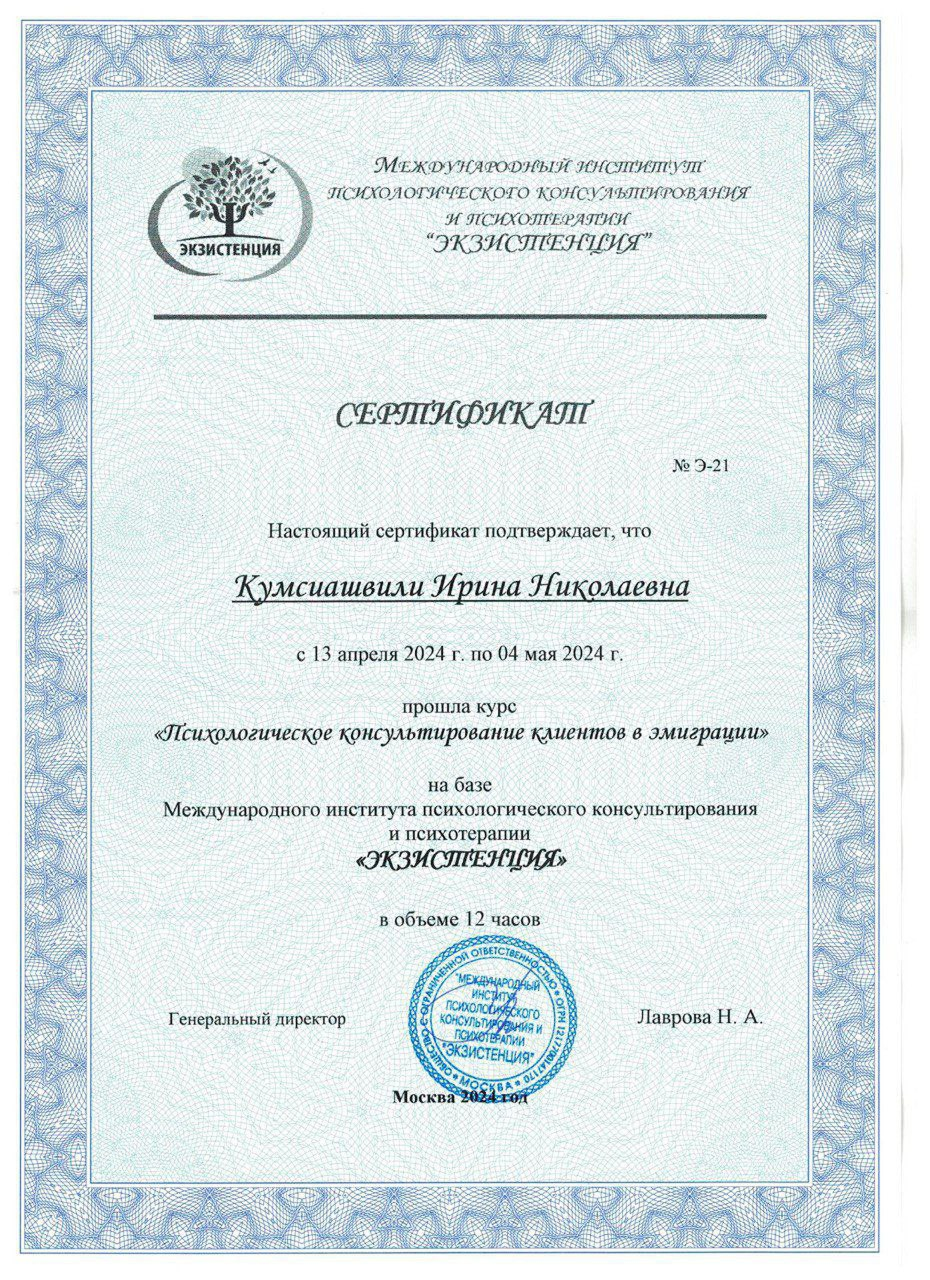 Диплом Ирина Кумсиашвили 17